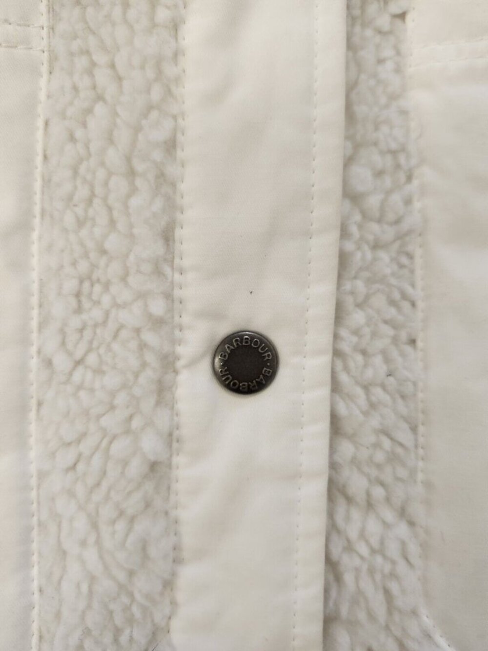 Barbour Netley women's white fleece jacket in size USA 6 - Picture 7 of 10